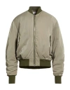 1989 Studio Nylon Bomber Jacket With Back Embossed Logo In Green