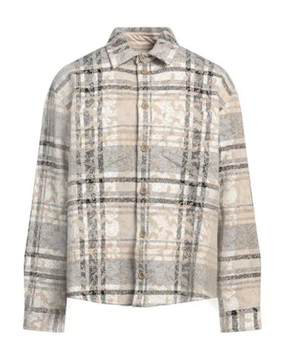 1989 Studio Man Shirt Beige Size 40 Cotton, Wool, Polyamide In Sand