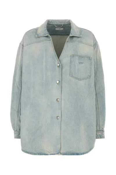 1989 Studio Men Denim Oversize Shirt In Blue
