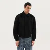 1989 Studio Wool Bomber With Embroidered Back And Pockets In Black