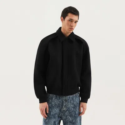 1989 STUDIO 1989 STUDIO MEN'S MAGIC BOMBER IN BLUE WOOL