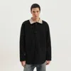 1989 Studio Wool Shirt Jacket With Contrast Collar In Blue