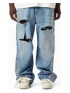 1989 Studio Y2k Embroidered Denim Jeans In Blue