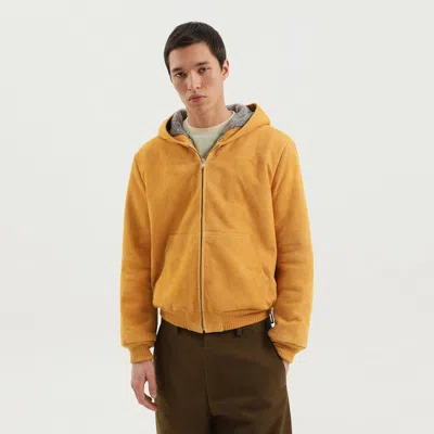 1989 STUDIO 1989 STUDIO MEN'S YELLOW SUEDE HOODIE