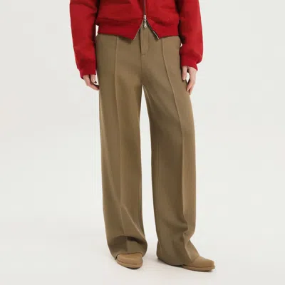 1989 Studio Olive Green Straight Leg Wool Pants In Brown