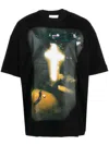 1989 Studio Cotton Crew-neck T-shirt With Maxi Print On The Front In Black