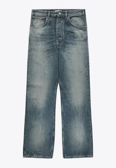 1989 Studio Osaka Faded Straight-leg Jeans In Blue