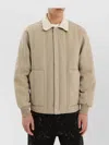 1989 Studio Padded Canvas Jacket Shearling Collar In Neutral