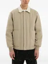 1989 Studio Padded Canvas Jacket Shearling Collar In Brown