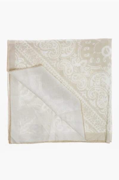 1989 Studio Paisley Patterned Two-tone Foulard In Green