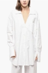 1989 Studio Pinstriped Cotton Oversized Shirt In White
