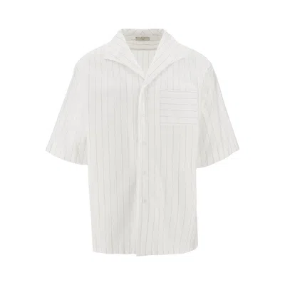1989 Studio Pinstriped Poplin Bowling Shirt In White