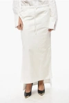 1989 Studio Popeline Pencil Skirt With Drawstringed Waist In White