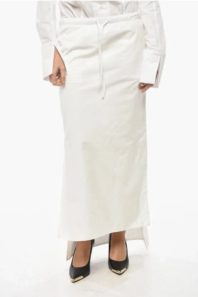 1989 STUDIO POPELINE PENCIL SKIRT WITH DRAWSTRINGED WAIST