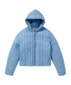 1989 Studio Quilted Down Jacket With Hood And Elastic Cuffs In Blue