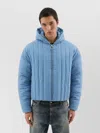 1989 Studio Quilted Down Jacket With Hood And Elastic Cuffs In Blue