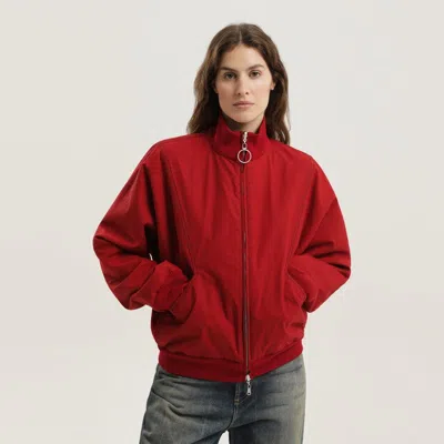 1989 Studio Reversible Jacket Ribbed Collar Cuffs Side Pockets In Red