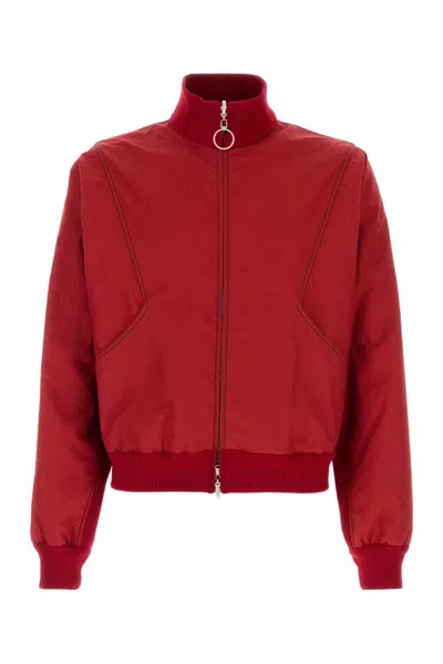 1989 Studio Red Cotton Bomber Jacket For Men