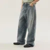 1989 Studio Distressed Wide-leg Denim Trousers With Belt Loops In Blue