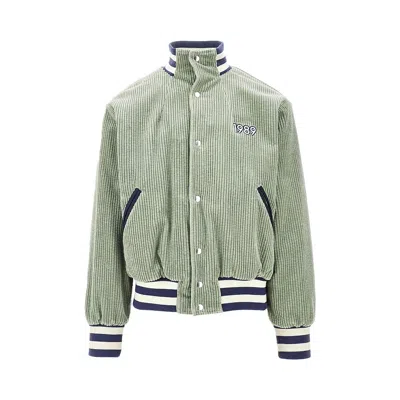 1989 Studio Ribbed Chenille 'saturday Night' Downjacket In Green