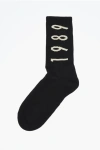 1989 Studio Ribbed Long Socks With Contrast Embroidery