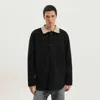 1989 Studio Wool Shirt Jacket With Contrast Collar In Black