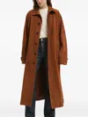 1989 Studio Collar Corduroy Leather Mackintosh Coat In Brown