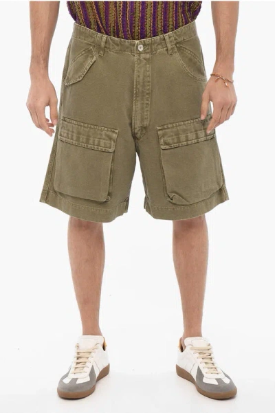 1989 Studio Solid Color Cargo Shorts With Belt Loops In Green