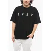 1989 Studio Solid Color Crew-neck T-shirt With Contrasting Logo
