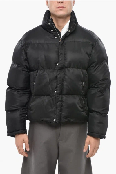 1989 Studio Solid Color Padded Jacket With Contrasting Logo In Black