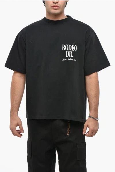 1989 STUDIO SOLID COLOR RODEO CREW-NECK T-SHIRT WITH CONTRASTING PRINT