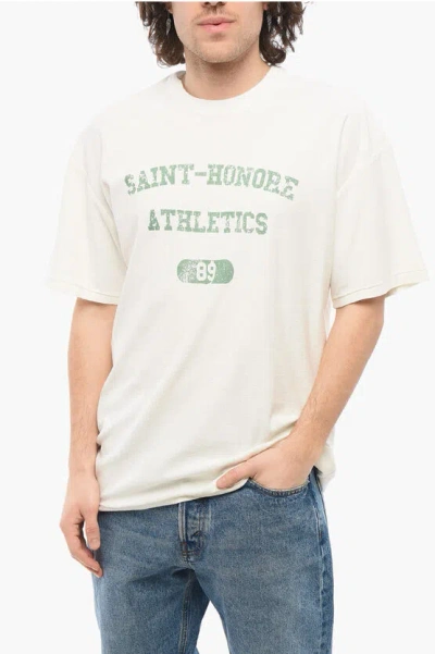 1989 Studio Solid Color Saint-honore Athletics Crewneck T-shirt With Con In Vintage White