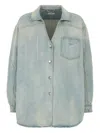 1989 Studio Denim Overshirt With Chest Pocket And Faded Wash