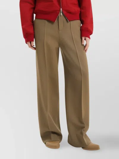 1989 Studio Olive Green Straight Leg Wool Pants In Brown