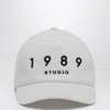 1989 Studio Striped Baseball Patch Cap With Curved Brim In White