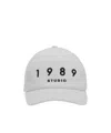 1989 Studio Striped Baseball Patch Cap With Curved Brim In White
