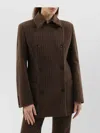 1989 Studio Striped Blazer Double-breasted Lapels Button Detailing In Brown