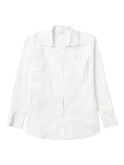 1989 Studio Striped Long-sleeved Shirt Dress In White