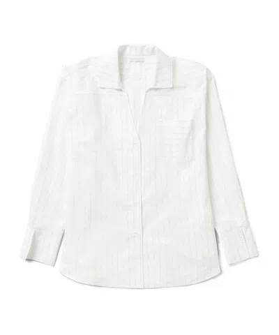 1989 Studio Striped Long-sleeved Shirt Dress In White