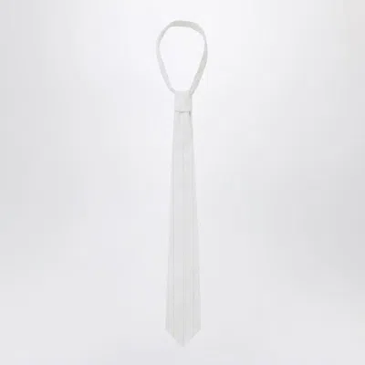 1989 Studio Striped Tie In White