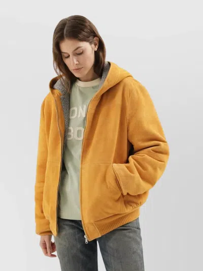 1989 STUDIO SUEDE HOODIE WITH RIBBED CUFFS AND HEM