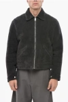 1989 Studio Suede Shearling Jacket With Embroidered Logo In Black