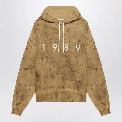 1989 Studio 1989 Logo Bleached Hoodie In Beige