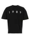 1989 Studio Solid Color Crew-neck T-shirt With Contrasting Logo In Black