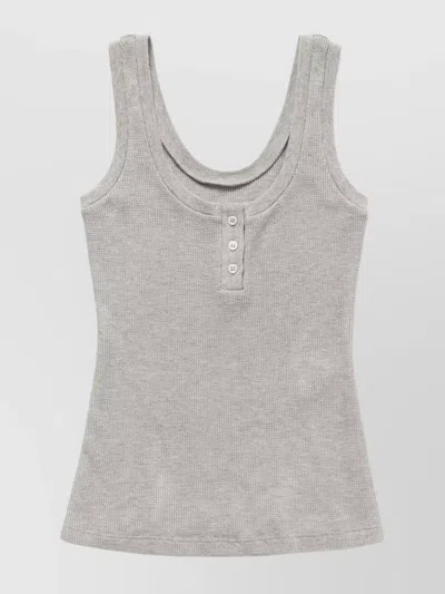 1989 STUDIO TANK TOP WAFFLE BUTTON DETAIL