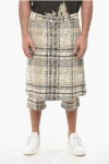 1989 Studio Tartan Patterned Double-layered Longuette In Neutral