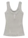 1989 Studio Tank Top Waffle Button Detail In Grey