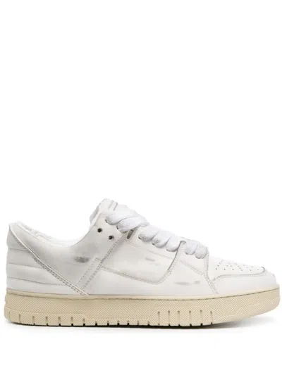 1989 Studio Lived-in Leather Skate Dirty Mid-top Sneakers In Gray