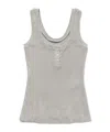 1989 Studio Tank Top Waffle Button Detail In Light Grey