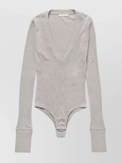 1989 Studio Light Grey Waffle Body V-neck In Gray
